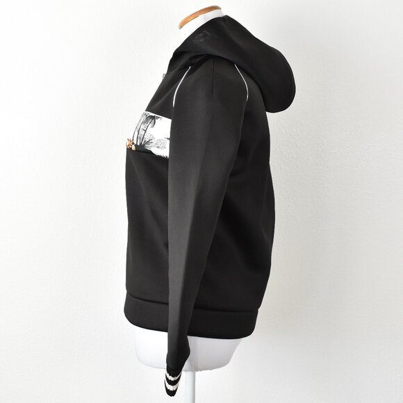 Maje Tropical Stripe Hoodie Sweatshirt - 3, Large - Picture 5 of 8